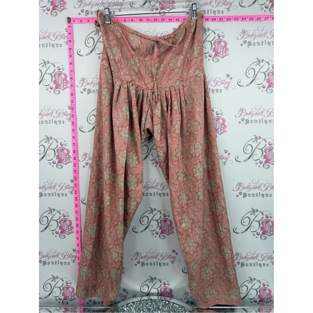 Harem pants bottoms orange Boho Paisley Harem Pants in Dusty Rose wide leg